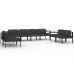 Set muebles de jardín 8 pzas y cojines aluminio gris antracita