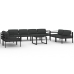 Set muebles de jardín 9 pzas y cojines aluminio gris antracita