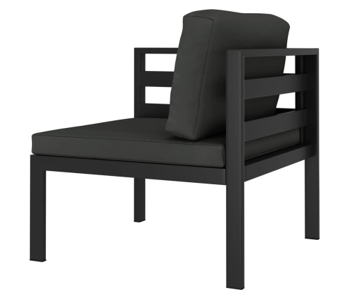 Set muebles de jardín 6 pzas y cojines aluminio gris antracita