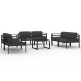 Set muebles de jardín 7 pzas y cojines aluminio gris antracita
