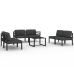 Set muebles de jardín 7 pzas y cojines aluminio gris antracita