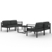 Set muebles de jardín 5 pzas y cojines aluminio gris antracita