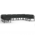 Set muebles de jardín 9 pzas y cojines aluminio gris antracita