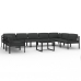 Set muebles de jardín 10 pzas y cojines aluminio gris antracita