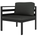 Set muebles de jardín 10 pzas y cojines aluminio gris antracita