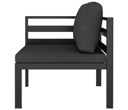 Set muebles de jardín 10 pzas y cojines aluminio gris antracita