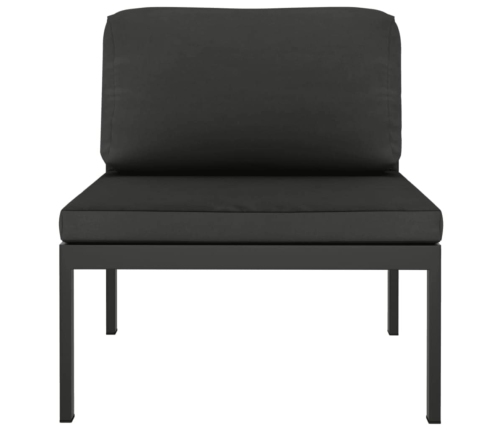 Set muebles de jardín 10 pzas y cojines aluminio gris antracita