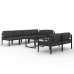 Set muebles de jardín 8 pzas y cojines aluminio gris antracita
