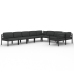 Set muebles de jardín 9 pzas y cojines aluminio gris antracita