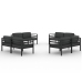 Set muebles de jardín 8 pzas y cojines aluminio gris antracita