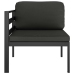 Set muebles de jardín 8 pzas y cojines aluminio gris antracita