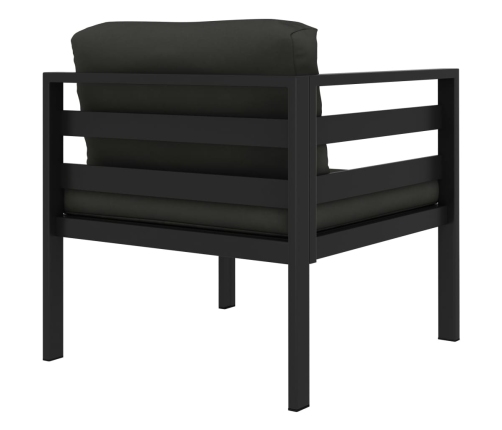 Set muebles de jardín 8 pzas y cojines aluminio gris antracita