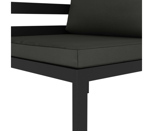 Set muebles de jardín 8 pzas y cojines aluminio gris antracita