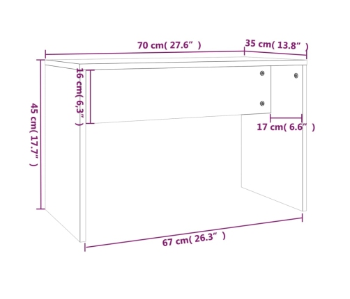 Taburete de tocador contrachapada roble Sonoma 70x35x45 cm