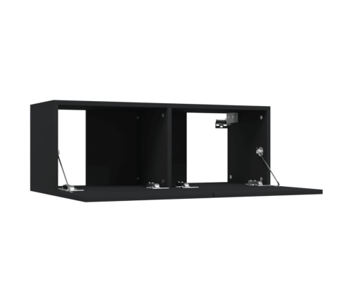 Muebles para TV 2 uds madera contrachapada negro 80x30x30 cm