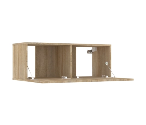 vidaXL Muebles de TV 2 uds madera ingeniería roble Sonoma 80x30x30 cm