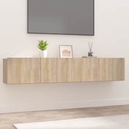 Muebles de TV 2 uds madera ingeniería roble Sonoma 80x30x30 cm