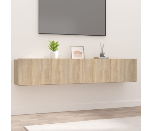 vidaXL Muebles de TV 2 uds madera ingeniería roble Sonoma 80x30x30 cm