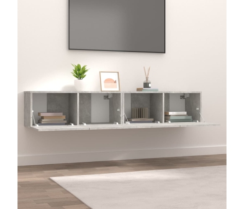 vidaXL Muebles de TV 2 uds madera ingeniería gris hormigón 80x30x30 cm