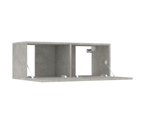 vidaXL Muebles de TV 2 uds madera ingeniería gris hormigón 80x30x30 cm