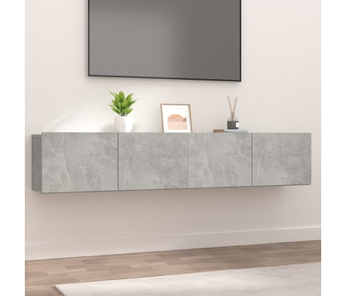 vidaXL Muebles de TV 2 uds madera ingeniería gris hormigón 80x30x30 cm