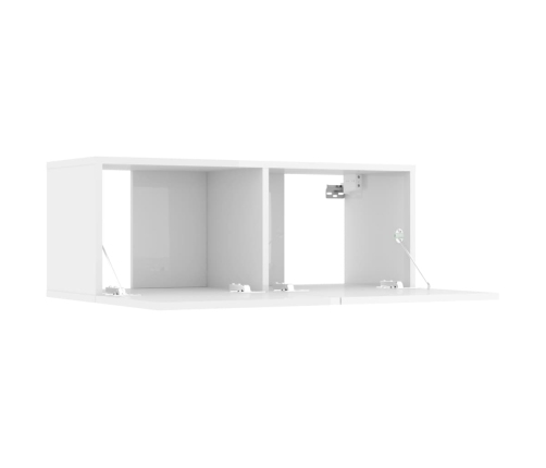 Muebles de TV 2 uds madera ingeniería blanco brillo 80x30x30 cm