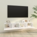 Muebles TV de pared 2 uds madera ingeniería blanco 100x30x30 cm