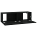 vidaXL Muebles TV pared 2 uds madera contrachapada negro 100x30x30 cm