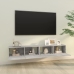 Mueble TV de pared 2 uds madera contrachapada gris 100x30x30cm