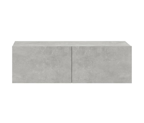 Mueble TV de pared 2 uds madera contrachapada gris 100x30x30cm