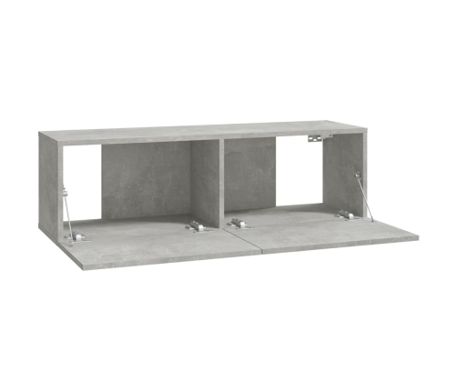 Mueble TV de pared 2 uds madera contrachapada gris 100x30x30cm