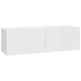 Mueble de TV pared 2 uds madera blanco brillante 100x30x30 cm