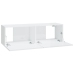 Mueble de TV pared 2 uds madera blanco brillante 100x30x30 cm