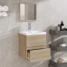 Armario de baño con espejo madera de ingeniería roble Sonoma