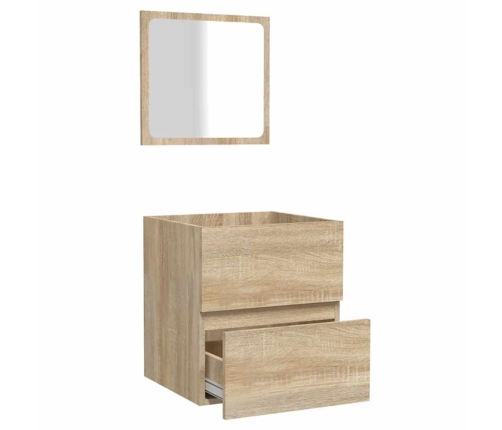Armario de baño con espejo madera de ingeniería roble Sonoma
