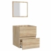 Armario de baño con espejo madera de ingeniería roble Sonoma