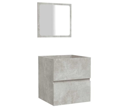 Armario de baño con espejo madera de ingeniería gris hormigón