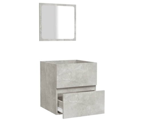 Armario de baño con espejo madera de ingeniería gris hormigón