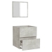 Armario de baño con espejo madera de ingeniería gris hormigón