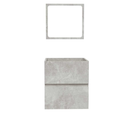 Armario de baño con espejo madera de ingeniería gris hormigón