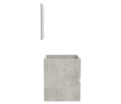 Armario de baño con espejo madera de ingeniería gris hormigón