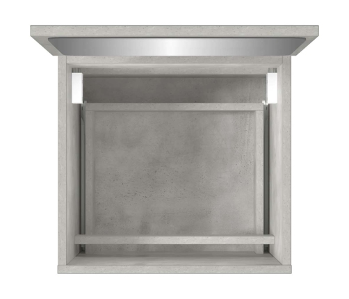 Armario de baño con espejo madera de ingeniería gris hormigón