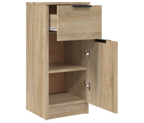 Aparadores 2 uds madera contrachapada roble Sonoma 30x30x70 cm