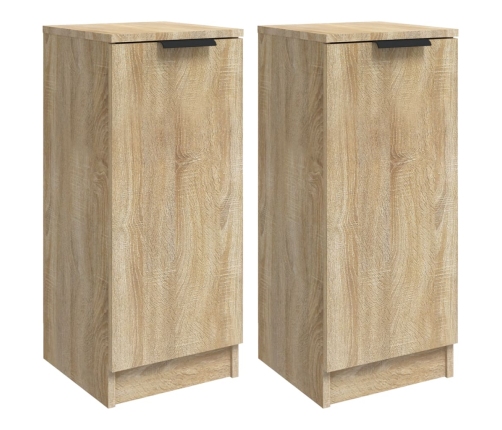 Aparadores 2 uds madera contrachapada roble Sonoma 30x30x70 cm