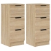 Aparadores 2 uds madera contrachapada roble Sonoma 30x30x70 cm