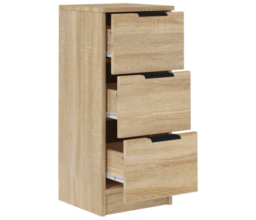 Aparadores 2 uds madera contrachapada roble Sonoma 30x30x70 cm