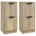 Aparadores 2 uds madera contrachapada roble Sonoma 30x30x70 cm