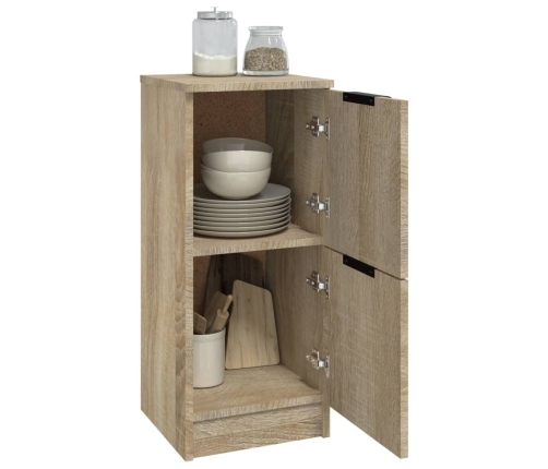 Aparadores 2 uds madera contrachapada roble Sonoma 30x30x70 cm