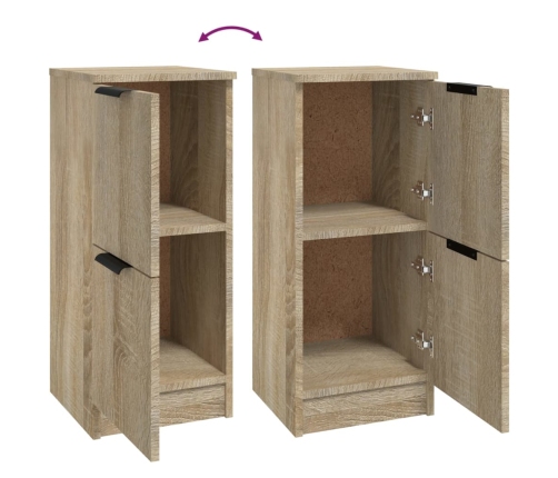 Aparadores 2 uds madera contrachapada roble Sonoma 30x30x70 cm