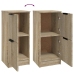 Aparadores 2 uds madera contrachapada roble Sonoma 30x30x70 cm